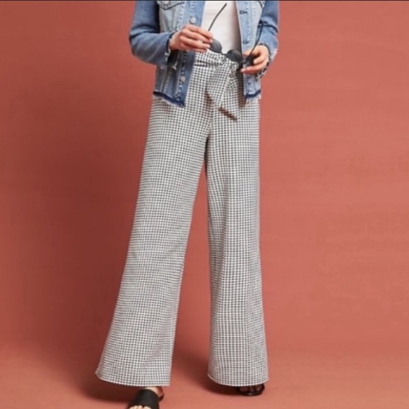 Anthropologie Pants - Anthro Maeve charlemane gingham wide leg pants